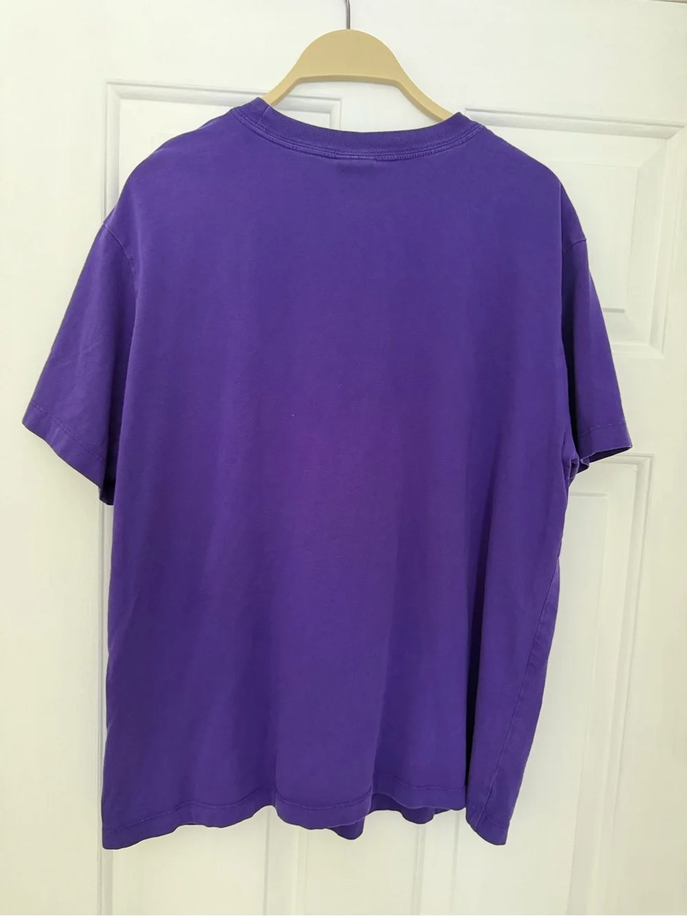 Nike Purple Short-Sleeve Tee with Coral Script and Teal & Leopard Swooshes